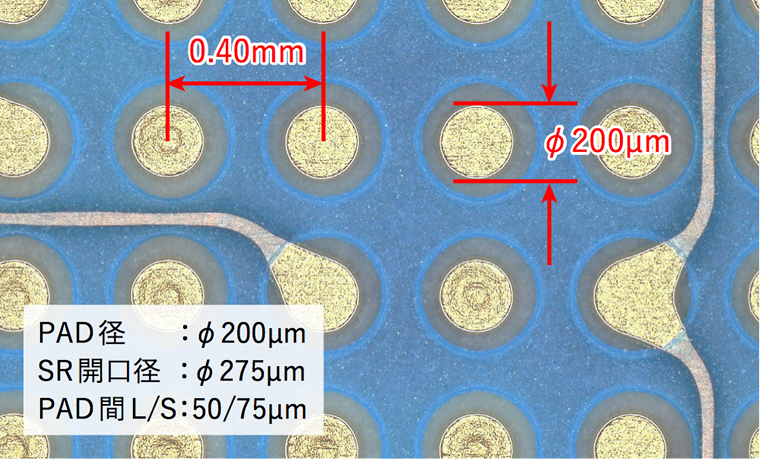 0.40mm ピッチ BGA PAD 部拡大図